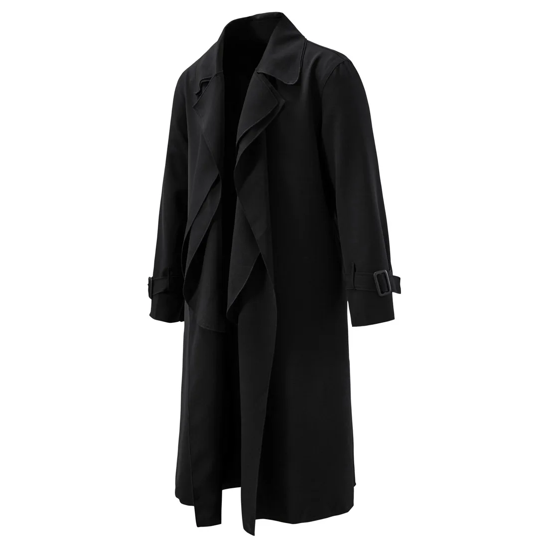 Description Picture 4 of item2024 European code spring and autumn new men's trench coat loose cloak coat medium long thin men's long jacket