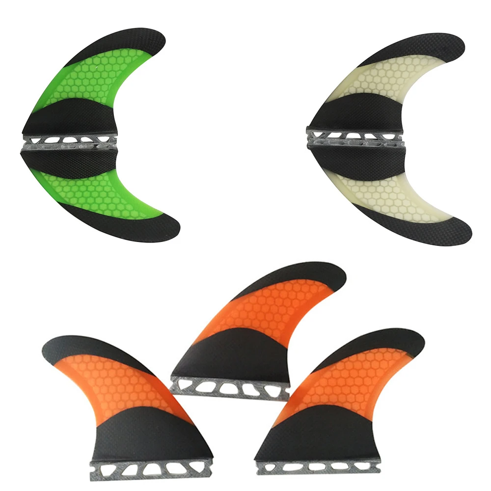 Single Tabs Fins M/L Carbon Fiber Barbatana Surfboard Fin Thruster Honeycomb Fibreglass Fins 3 Pieces per set