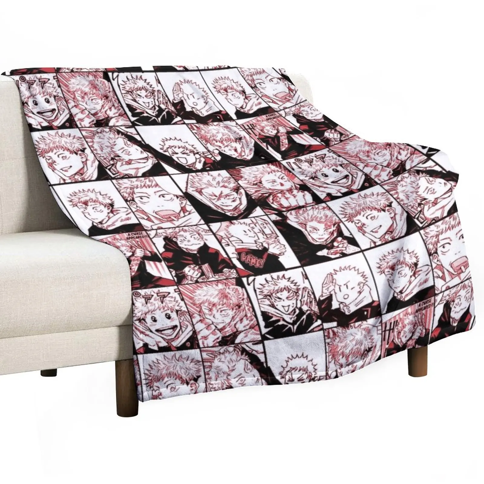 

Itadori yuji manga collage -color version Throw Blanket Luxury Blanket anime