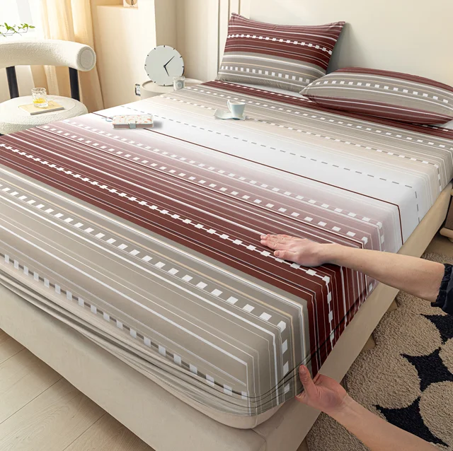 Ensemble 3 pièces, tête de lit simple + deux taies d'oreiller (sans noyau) adapté à toutes les saisons, literie couvre-lit anti-poussière 5