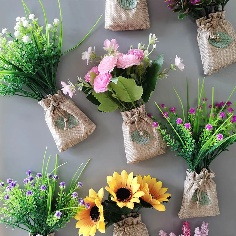 Buy 3 Get 1 Linen Bag Artificial Flower Magnetic Stickers DIY Simulation Flower Refrigerator Magnet Kitchen Home Decoration Gift magnetic sticker,magnetic fridge stickers