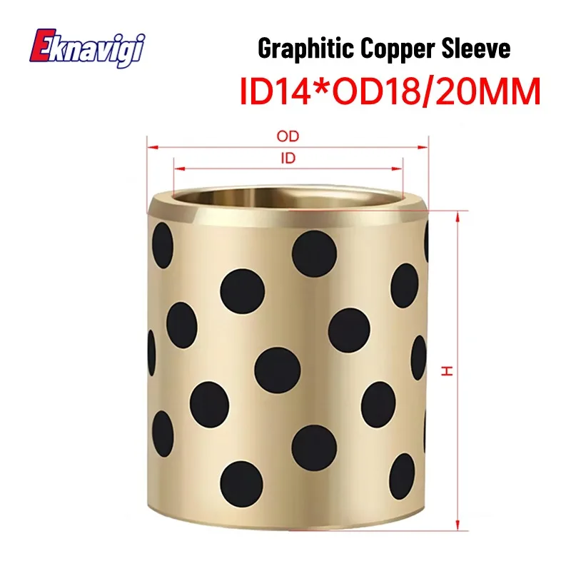 1PCS JDB Inner Diameter 14MM Self Lubricating Graphite Copper Sleeve Wear Resistant Self Lubricating Bearing Oil Free Bushing