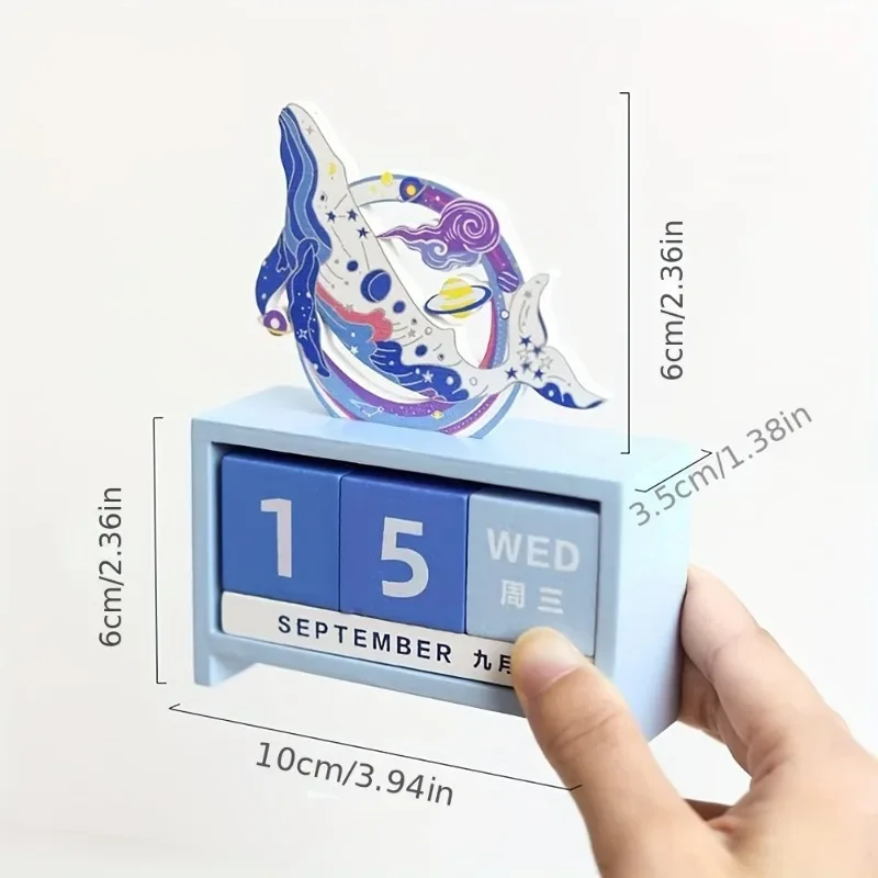 나무 만능 달력 창의적인 책상 달력 장식 문학 기숙사 데스크탑 장식품 소녀의 꿈 영구 달력