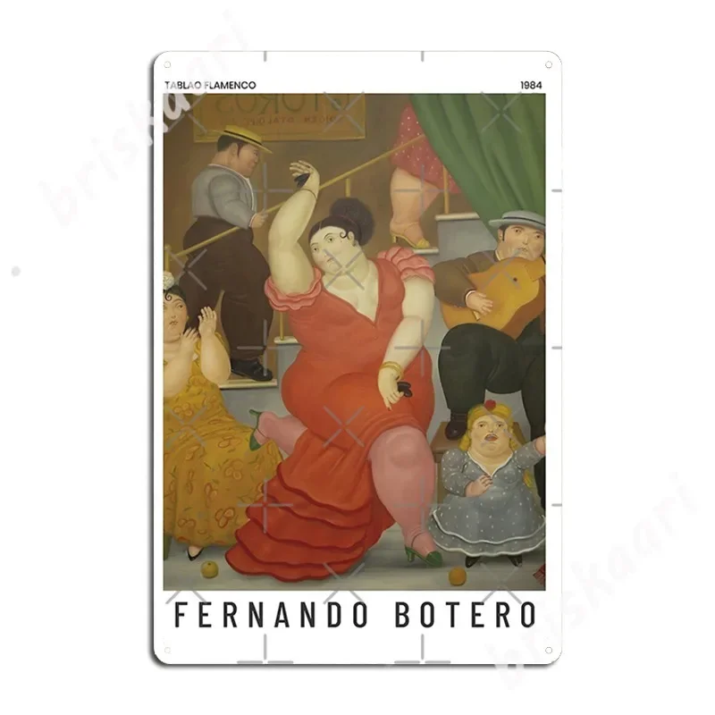 Fernando Botero - Tablao Flamenco - 전시 포스터 금속 간판 클럽 홈 클래식 페인팅 장식 시네마 주석 기호 포스터