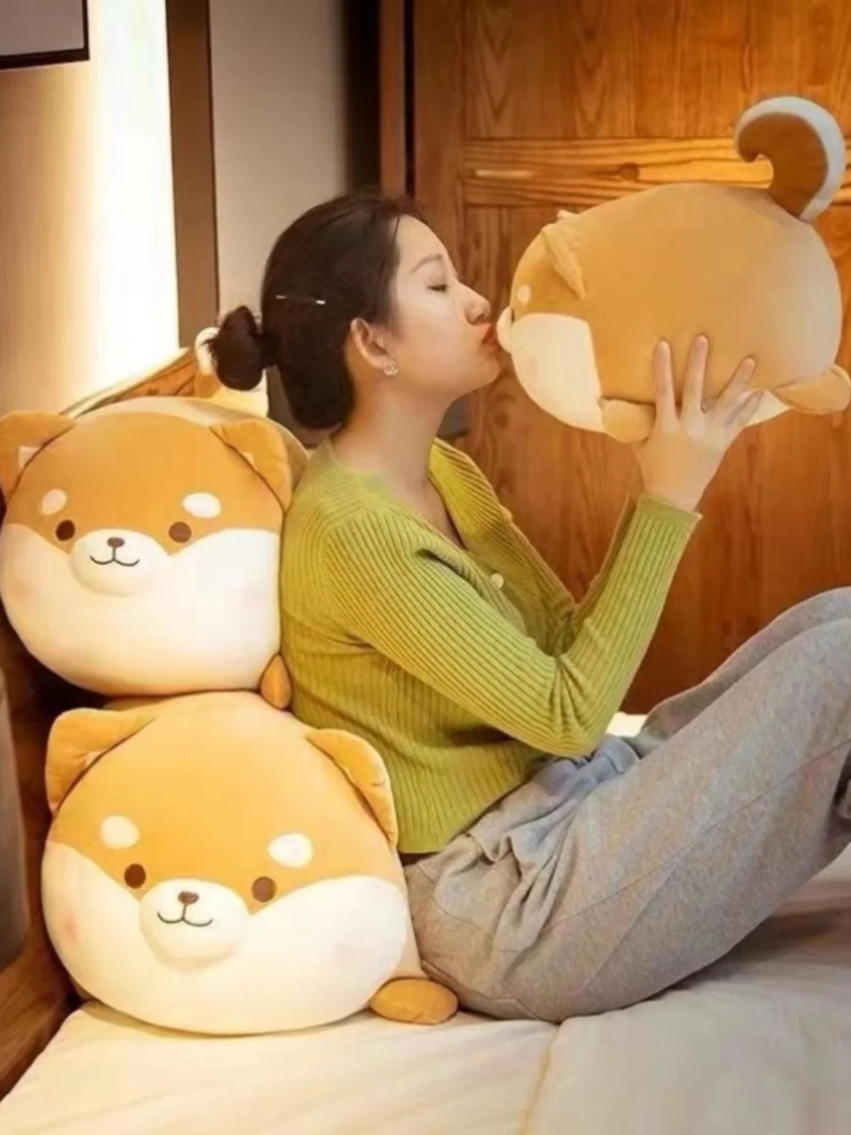 Plu Toy Dog Figure Corgi Pillow Cuion Birthday Gift Activi Gift Soft Stuffed Doll Universal G PP Cotton Filled