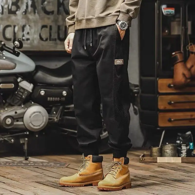 2024 Autumn Elegant Fashion Harajuku Slim Fit Ropa Hombre Loose All Match Casual Pants Solid Pockets Straight Cylinder Leggings