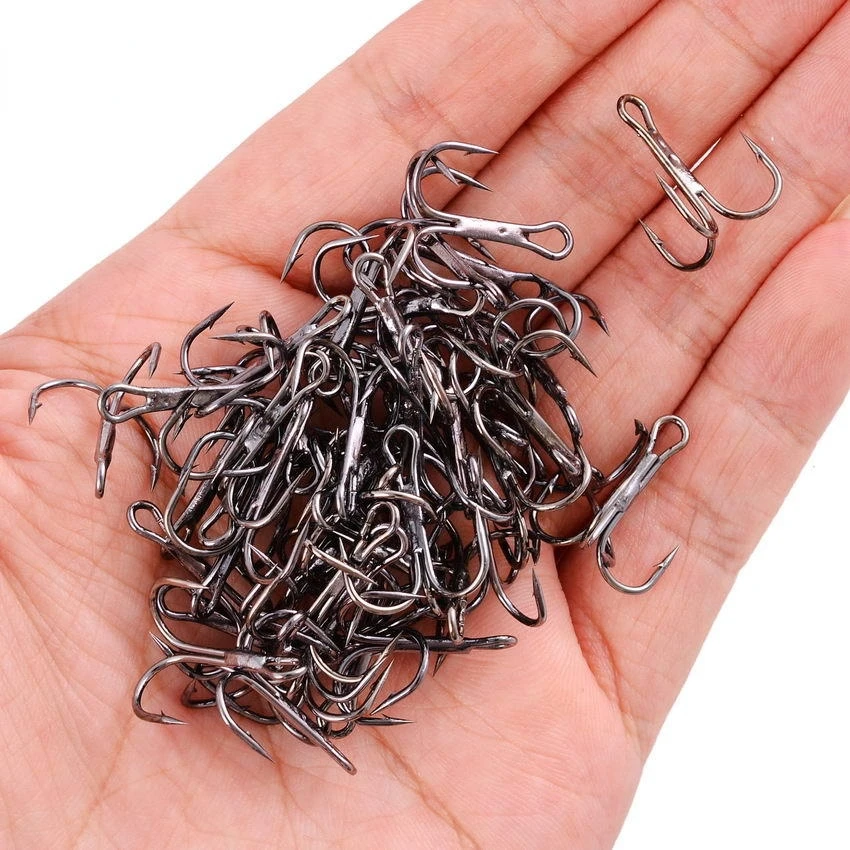 10pc/Lot Fishing Hook 1/2/4/6/8//1012/14 High Carbon Steel Treble