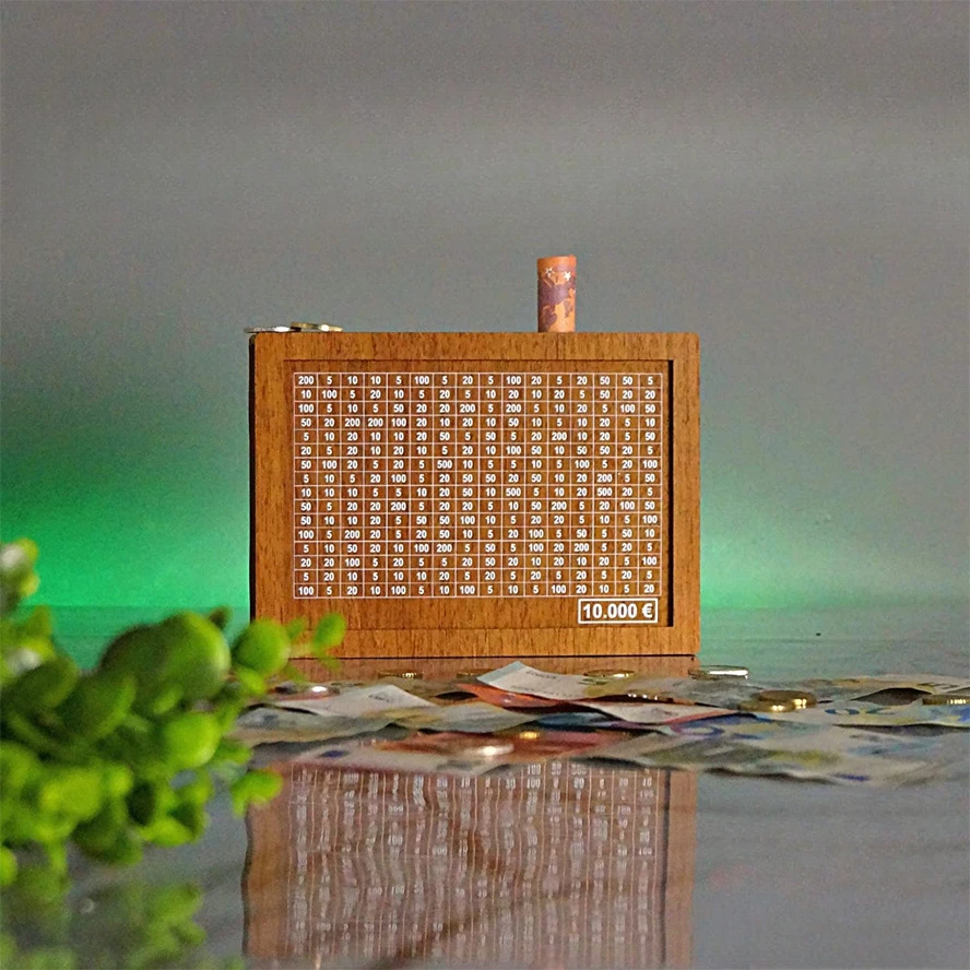 Handmade Natural Wooden Piggy Bank Decorative Disposable Saveing Money Box with Money Goals Counter Piggy Bank for Kids Adults