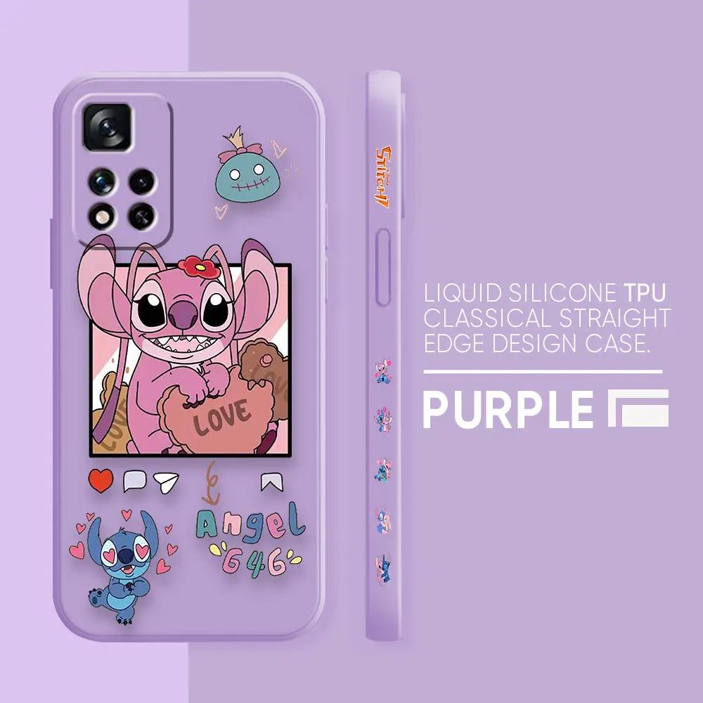 thumbnail image 1 of Case For Redmi Note 12 11 11T 11R 11E 10 9 8 7 7S PRO PLUS 4G 5G Simple Liquid silicone Case Cartoon Lilo & Stitch Angel, 1 of 5