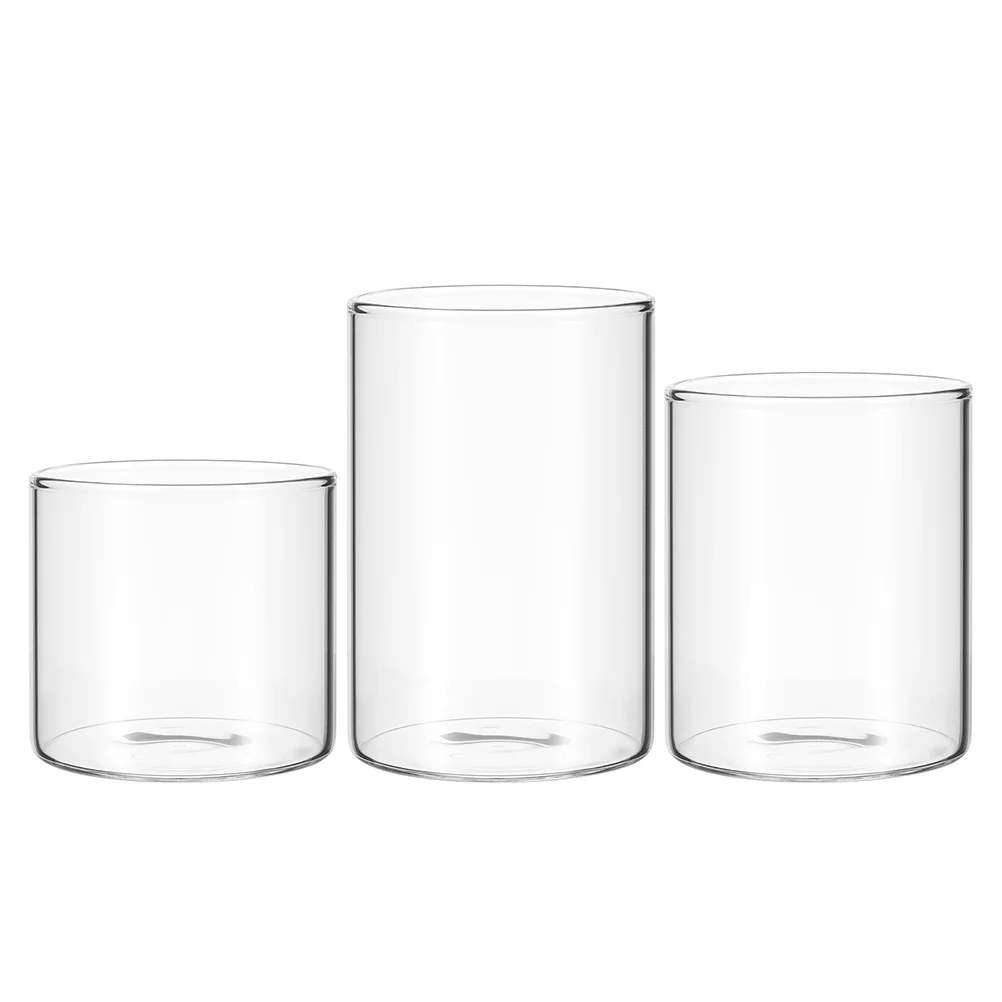 

3Pcs Glass Holder DIY Tea Light Glass Cup Empty Cup for Wedding