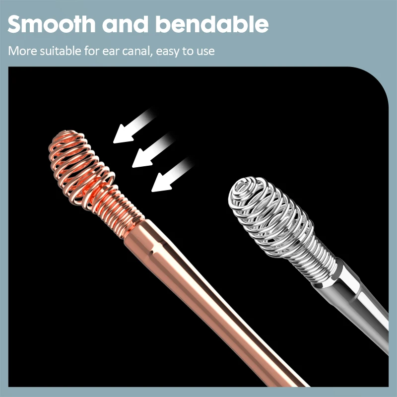 KK 360° Spiral Massage Ear Pick Ear Wax Removal Tool Stainless Steel Ear Spoon Flexible Design Ear Canal Cleaner Ear Care Tool 5