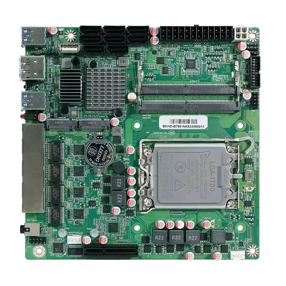 8-Bay Q670 B760 NAS Motherboard Intel 12-14th Gen LGA1700 8*SATA 2*NVMe 4*2.5G 1*PCIEX4 2*DDR5 17x17 Firewall Mini ITX Mainboard 4