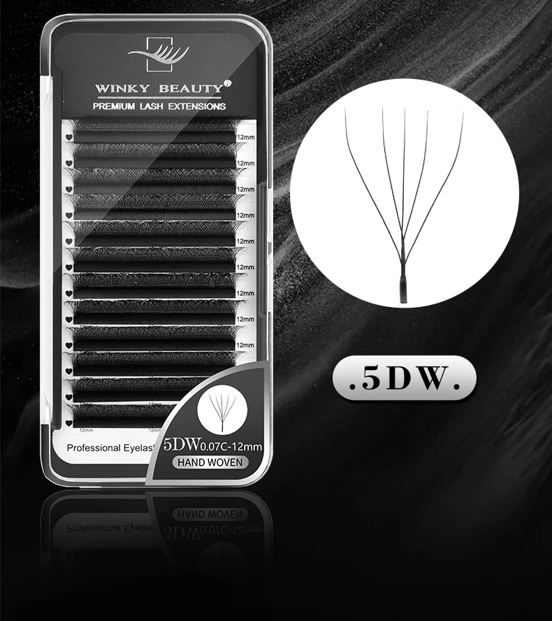 3D 4D 5D W shaped Eyelash Extension Natural Soft False Eyelashes Synthetic Mink Individual 8-15mm Mix High-Quality Fake Lashes
