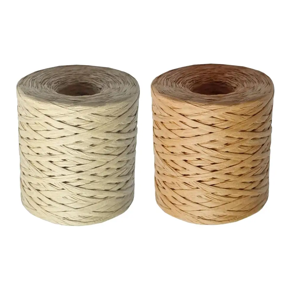 Ficelle En Papier Raphia Naturel - Rouleau De 150 M, Largeur 5 Mm (dépliable à 2 Cm), Pour Emballage Cadeaux, Artisanat, Jardinage