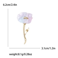 Resin Rose Brooches for Women Unisex Enamel Botanical Flower Pins Banquet Party Backpack Gifts Jewelry Accessories 6