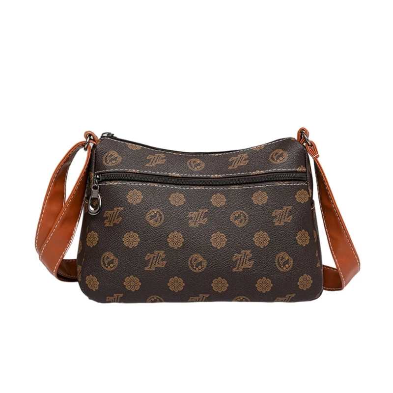 Ladies Crossbody Purse Pocketbooks Multi Pocket Shoulder Bag PU Shoulder Bag E74B