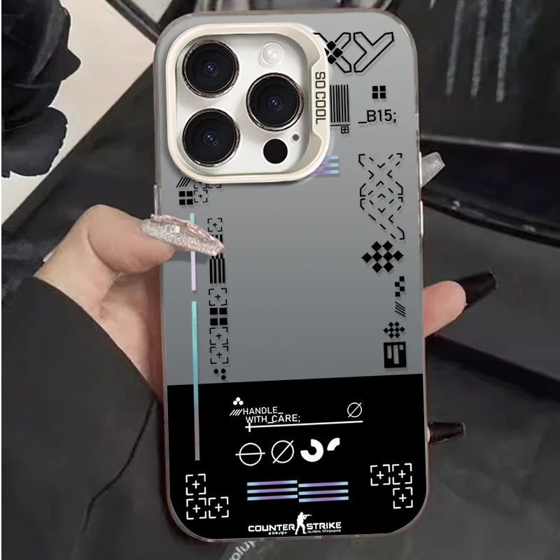 Sleek Plating Matte Hard Cover - Trendy Gaming-Inspired Design