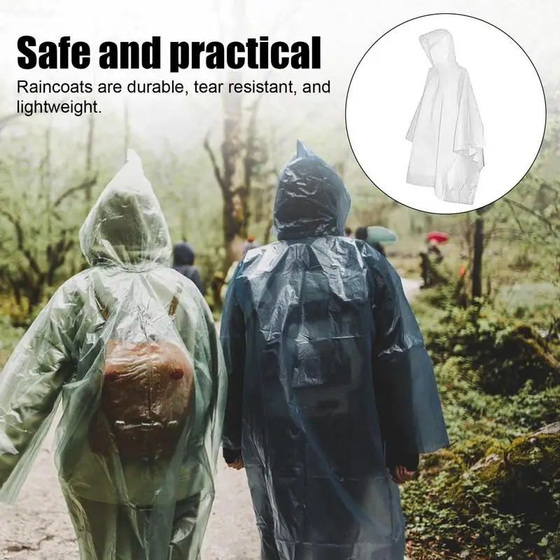 Portable Raincoat Women Men Outdoor Rainwear Waterproof Disposable Camping Hiking Hooded Ponchos Rain Cover Travel Accessories