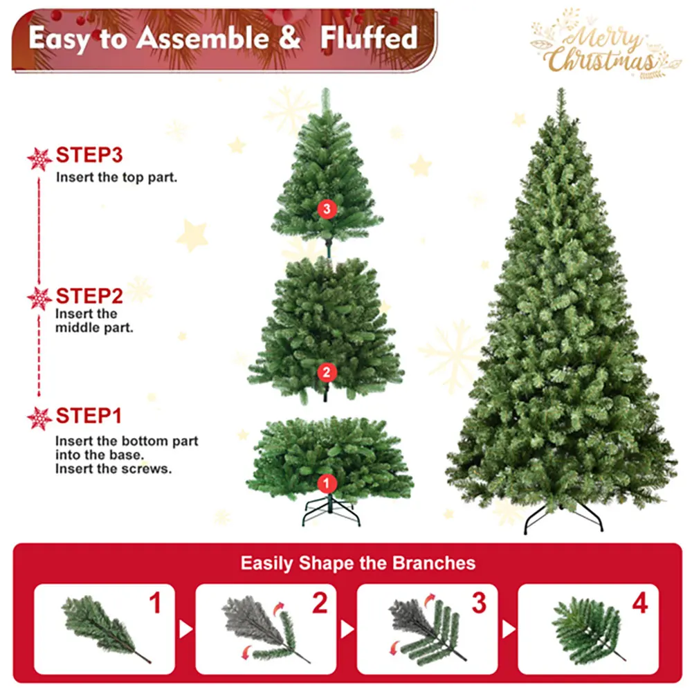 5FT Artificial Christmas Tree with LED Lights – 551 PVC Branch Tips, Foldable Metal Stand, Indoor Holiday Decoration