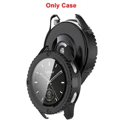 Premium Silicone Watchband and Protective Case Set for Xiaomi Watch S3 with Glass Screen Protector (Only black case)