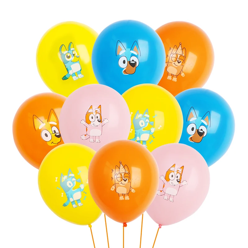 thumbnail image 1 of Juego de 10/30 globos de látex con estampado de dibujos animados de Bluey de 12 pulgadas, globos rosados, azules y amarillos para fiestas de cumpleaños de niños, regalos para baby shower, 1 of 5