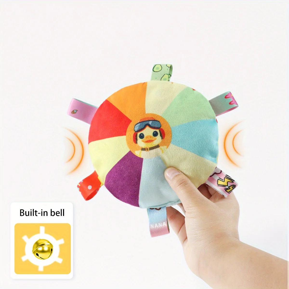 Cartoon Patterned Plush Flying Disk Toy with Sounding Bell for Dogs,Interactive Training and Dental Health Chew Toy pet supplies 2