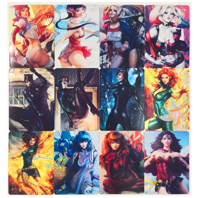 

55pcs/set Wonder Woman Harleen Quinzel Supergirl DC ACG Sexy Toys Hobbies Hobby Collectibles Game Collection Anime Cards