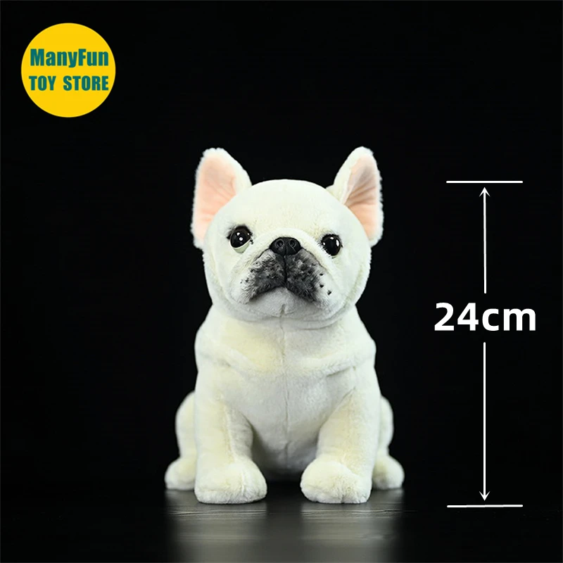Cream French Bulldog Plush Toy High Fidelity Dogs Plushie Pit Bull Peluche Lifelike Stuffed Animals Simulation Doll Toy Kids 2