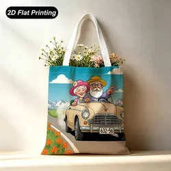 Colorful Map Pattern Tote Bag - Large - Capacity Handbag for Outdoor Travel, Shopping, and Daily Use (23)