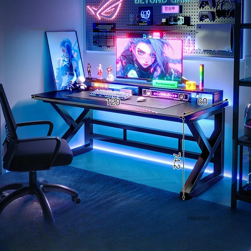Simple Carbon Fiber Computer Desk Home Desktop Office Computer Desks Bedroom Study Desks Rental House ESports Gaming Table
