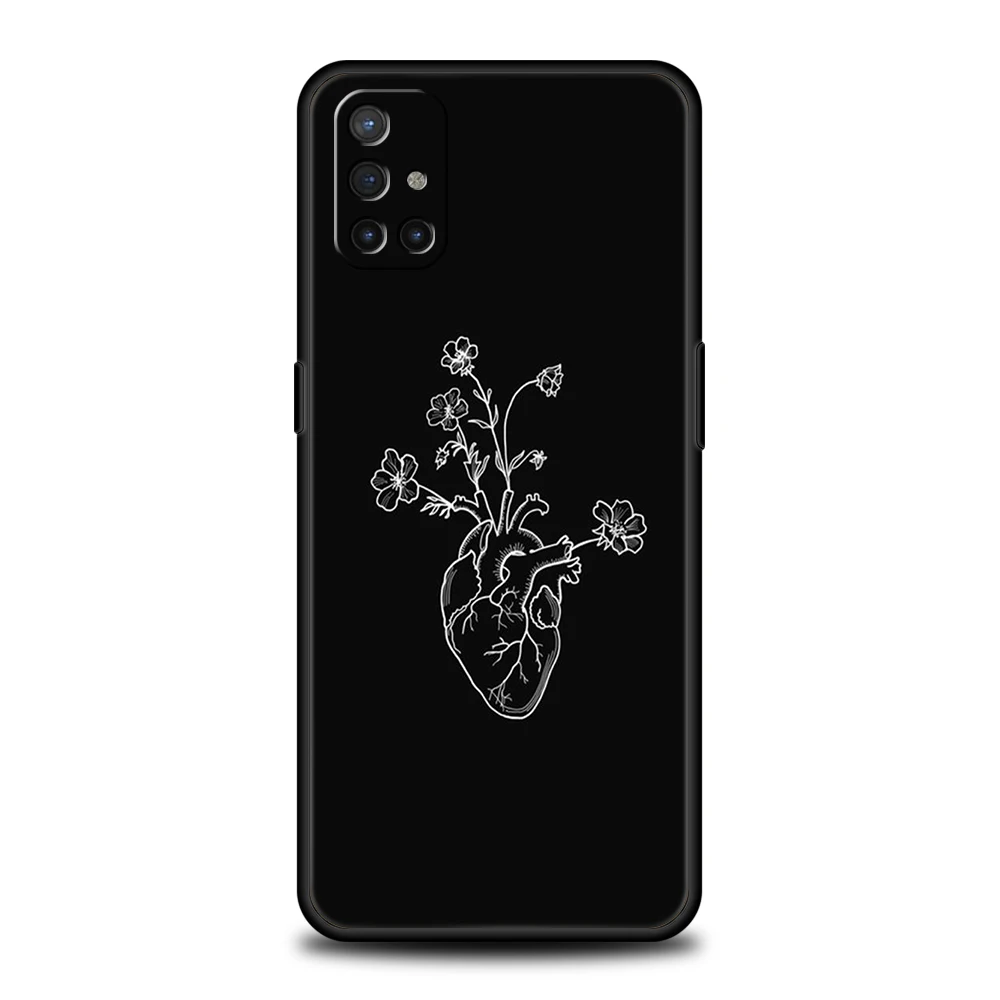 Elegant Black Floral Silicone Phone Case – Durable Protective Cover