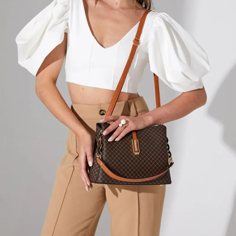 New Fashion Bucket Women Luxury Design Shoulder Bag Large Capacity Ladies PU Leather Crossbody Bag