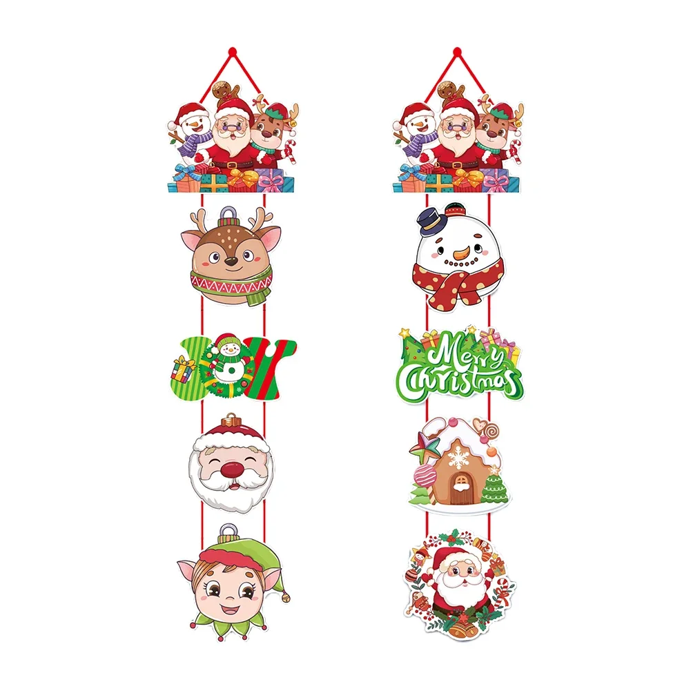 Christmas Porch Door Hanging Banner Door Decorative Flags For Xmas Home Decoration New Year Noel Navidad