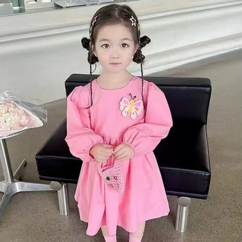 Elegant Long Sleeve Butterfly Wings Dress Creative Sweet Princess Dress Cute Polyster Girls Dress Party