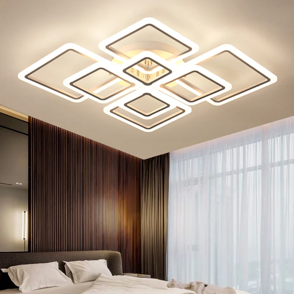Modern Nordic LED Pendant Light - Square Ceiling Chandelier for Home Decor