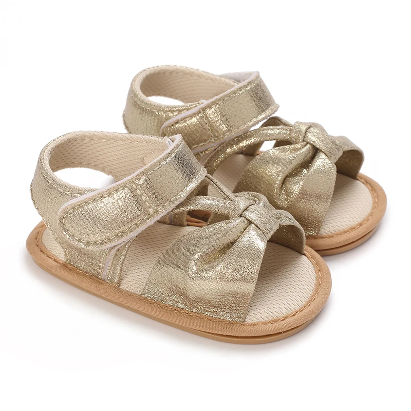 Summer New Sparkling Sandals 0-1 Year Old Baby Shoes Anti Slip Soft Bottom Exposed Toes Sparkling Women's Baby Shoes 6