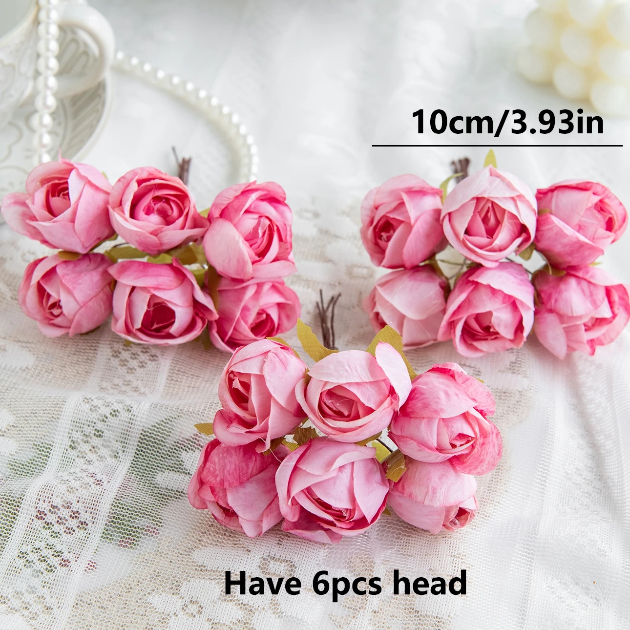 Künstliche Blumen Seiden-Mini-Bouquet Hochwertige Outdoor-Garten-Hochzeitskränze Heim-Tisch-Dekoration Scrapbook Braut DIY Geschenk – Detail 8