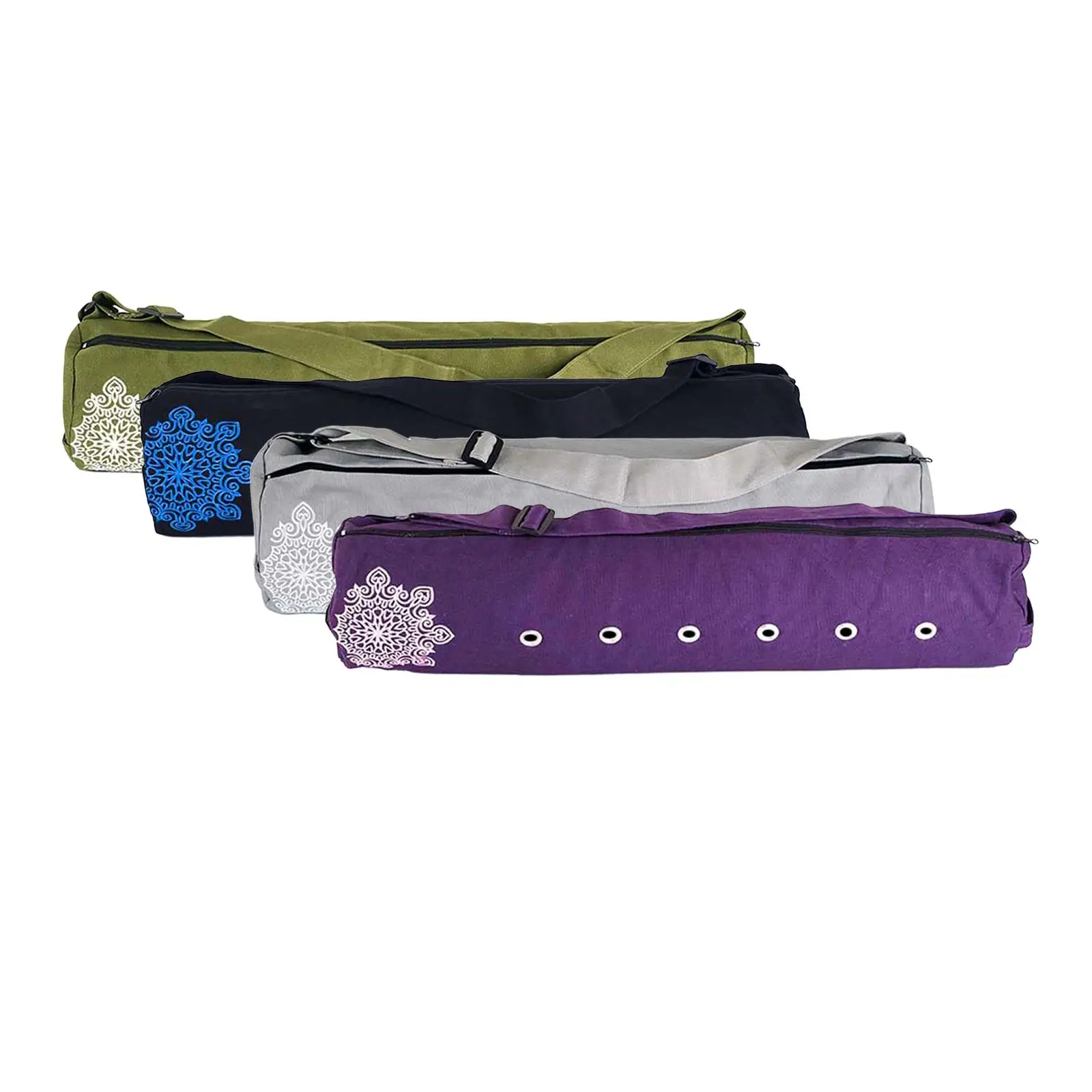 Yoga Mat Bag with Pockets Anti Slip Mat Holder Pilates Yoga Mat Storage Bag with Adjustable Shoulder Strap Canvas Sports Gym Bag