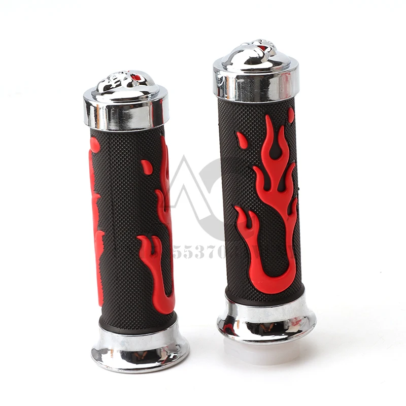 22mm Universal Motorcycle Handlebar Colored Skeleton Rubber Handle Grip Scooter Handlebar for Harley Honda Yamaha Su