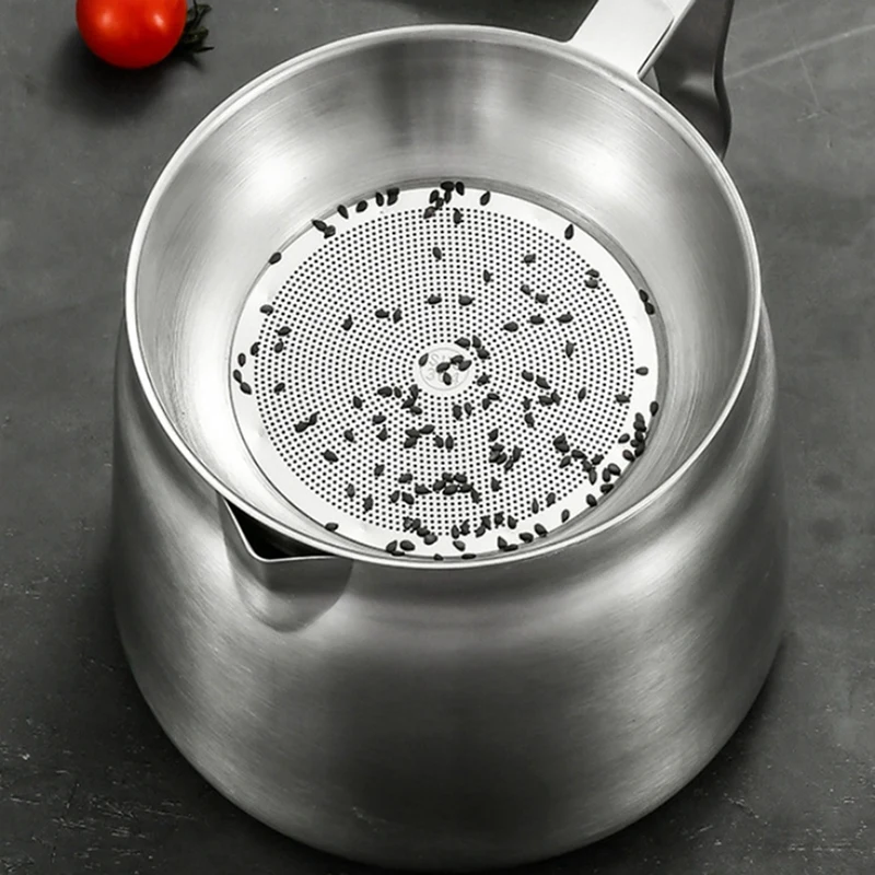 Oil Pot,Oil Pot Stainless Steel Large Capacity Oil Fryer And Filter Cup Combo Versatile Filter For Kitchen