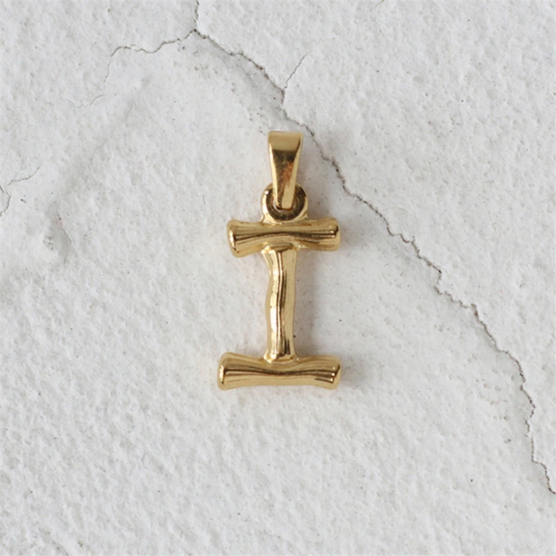 I initial charm necklace