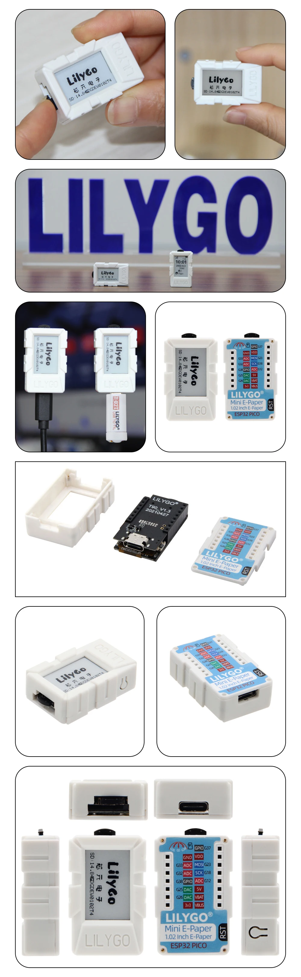 ® TTGO Mini E-Paper Core ESP32 1.02 Inch Display ESP32 PICO Wireless Wifi BLE Mo