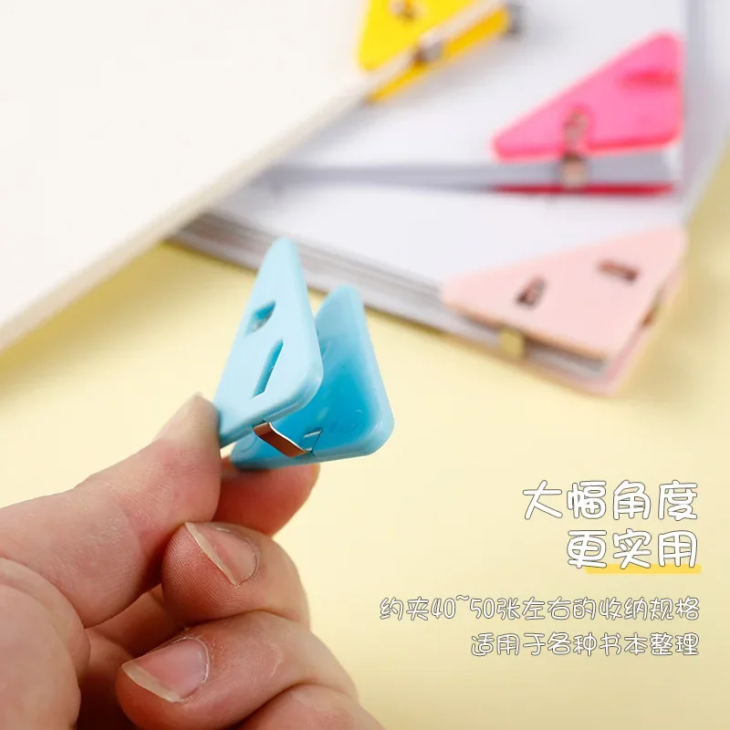 5pcs Mini Color Corner Clips Set Transparent & Solid Colorful Page Holder Paper Clip Clamp binder clip File Index Photo Office School