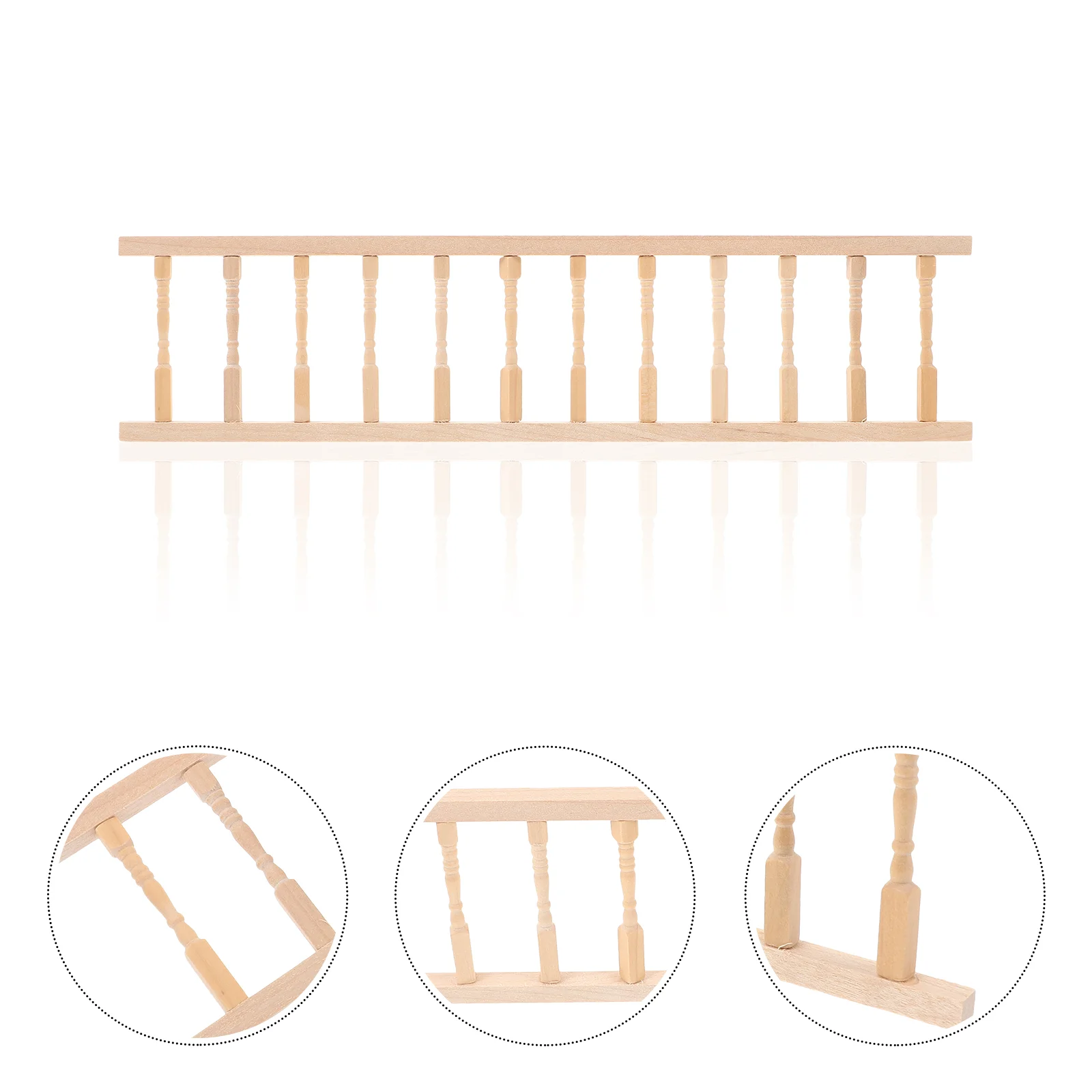 1/12 Dolls House Miniature Unpainted Wooden Rail Fence Model...