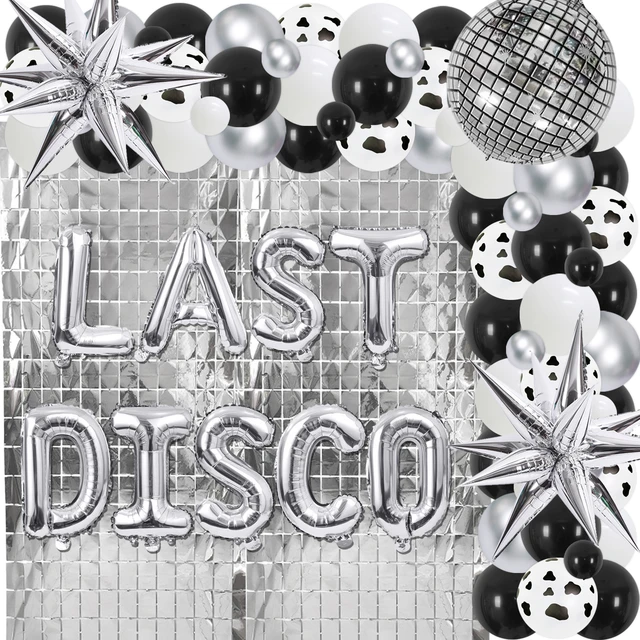 Last Disco Bachelorette Party Decor Silver White Balloon Garland Kit Disco  Ball Balloons Foil Curtain for Disco Dance Party - AliExpress