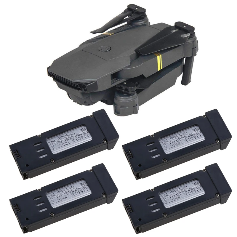 Batterie de remplacement 3.7V Li-Po pour drone EACHINE E58 posée à plat, étiquette visible