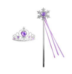 Enchanting Snowflake Princess Crown and Magic Wand Set - Children's Dress - Up Jewelry Toy (Crown Sets15)