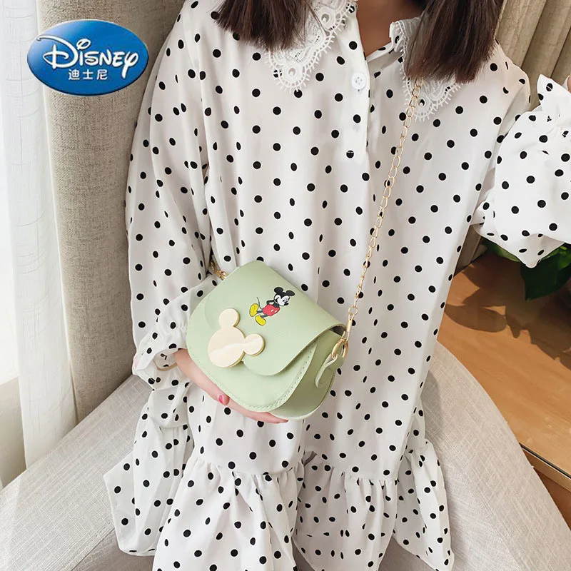 

Disney New Cartoon Mickey Fashion Girl One Shoulder Messenger Bag High Quality Magnetic Buckle Cute Luxury Brand Girl Coin Purse