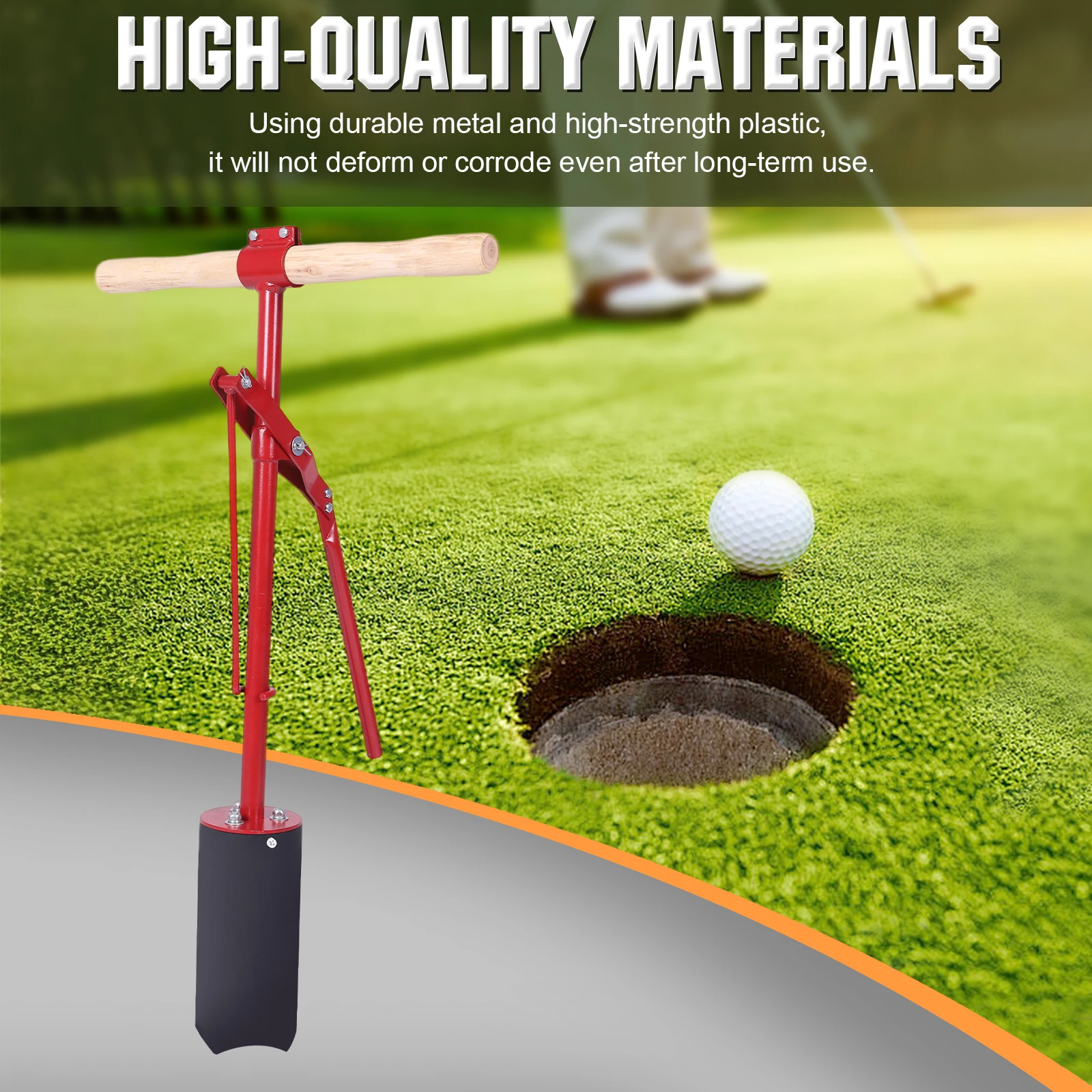 Golf Hole Cutter Detachable Handle Backyard, Garden, Outdoor Golf Putting Green Practice  Hole Dig Machine Golf Course Accessory