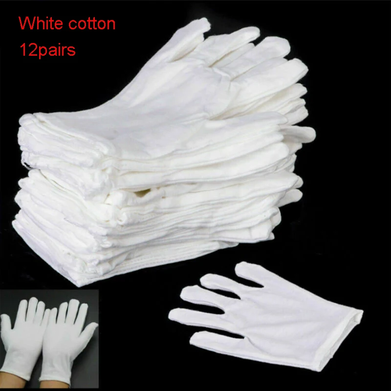 1/5/10/12 pairs Nylon/Cotton/PU/rubber glove optional Ceremonial glove male female Serving Inspection Motorcycle anti